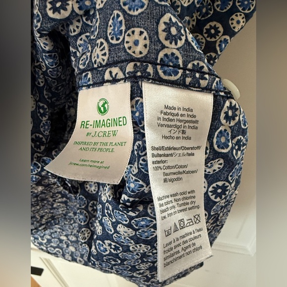 J.Crew Floral Blue Men's Classic Fit Shirt - Picture 5 of 5